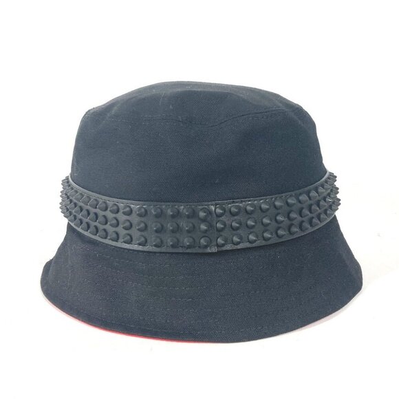 Christian Louboutin 3235326 Studs BOBINO bucket hat bob hat cotton Black Unused - Picture 13 of 15